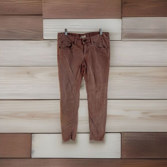 Free People Pants - Free People PINK Skinny Corduroy Pants 30 Cotton Blend Retro Spring Lightweight